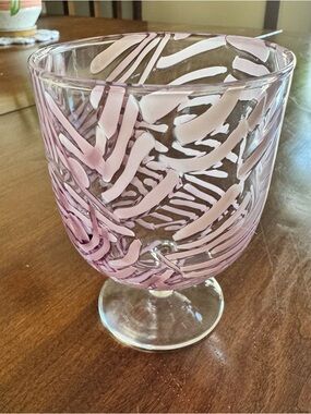 Pink Swirl Glass Goblet